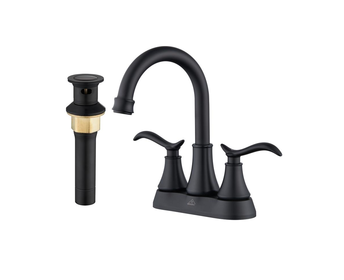 4 Inch 2-Handle Centerset Bathroom Sink Faucet - Brushed Gold