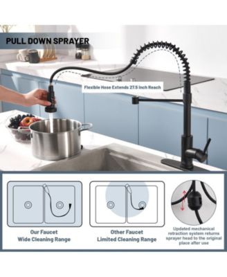 68.7 inches 1.8 GPM Pull Down Touchless Sensor Single Handle Kitchen Faucet with Accessories