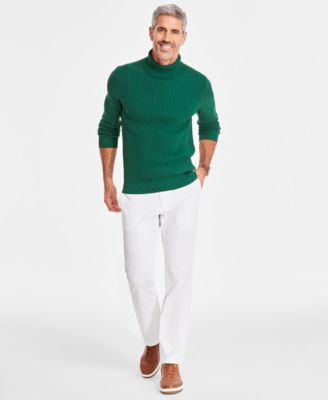 Men's Textured Cotton Turtleneck Sweater