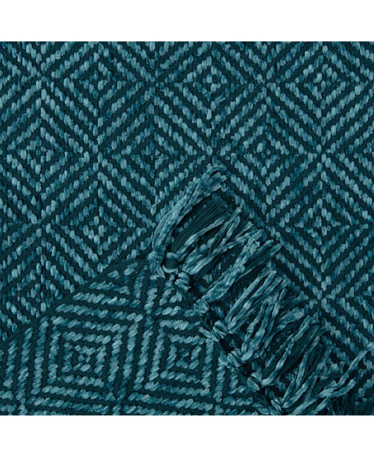 Chanasya Premium Soft Black Chenille Knitted Diamond Textured Decorative Blanket - Geometric Lightweight Luxury Fuzzy Decor with Tassels for Cou