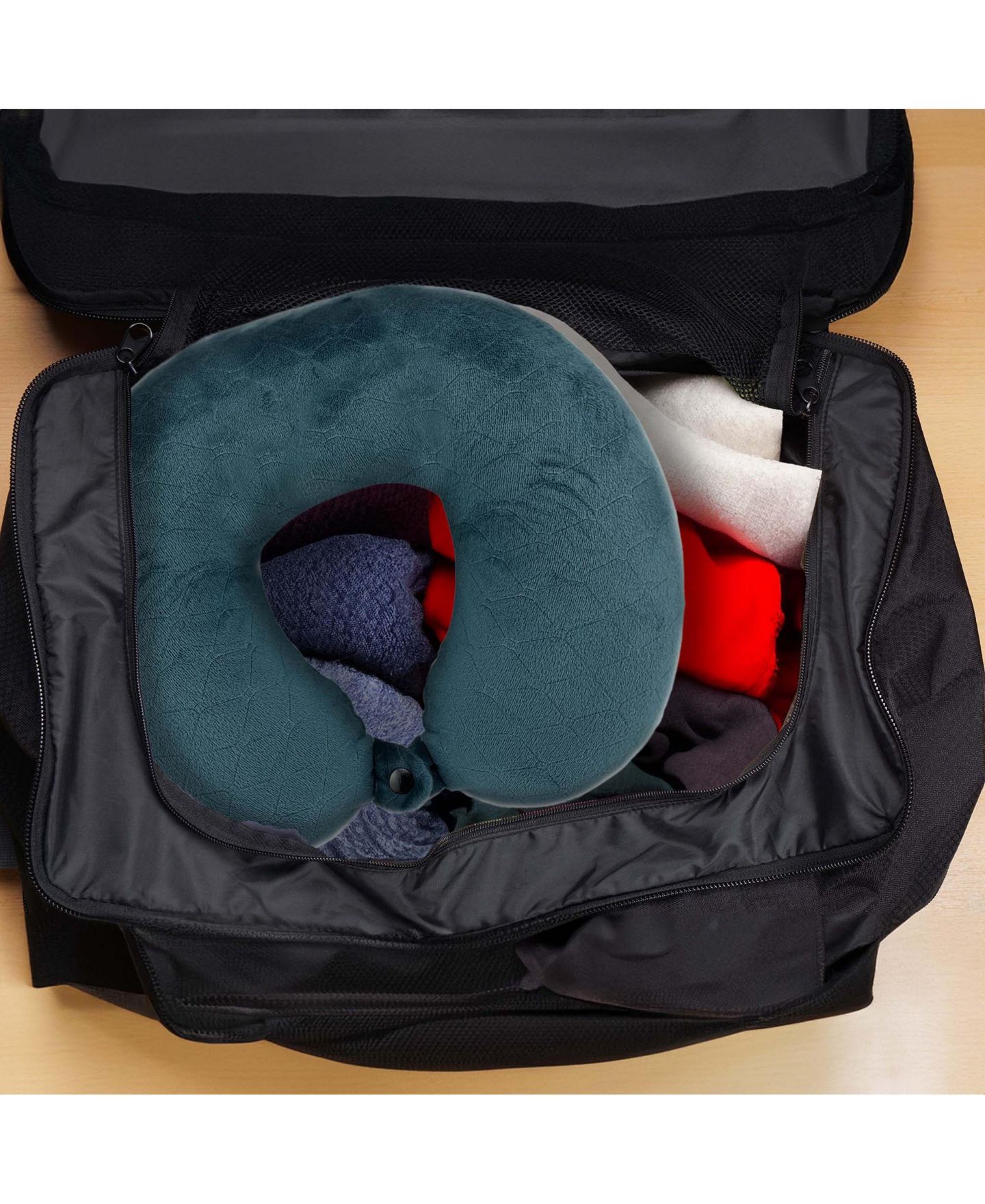 Подушки PURSONIC 3 Memory Foam Travel Pillows with Sleep Masks, цвет: Тёмный зелёный — фото 2