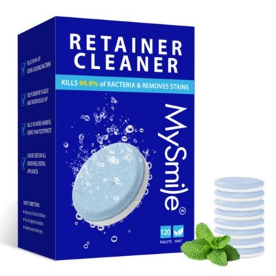 MySmile Retainer Cleaner with 120 Denture Cleaning Tablets Quickly Remove Odors Discoloration Stains Plaque from Aligner Mouth Guard Night Guard 29$