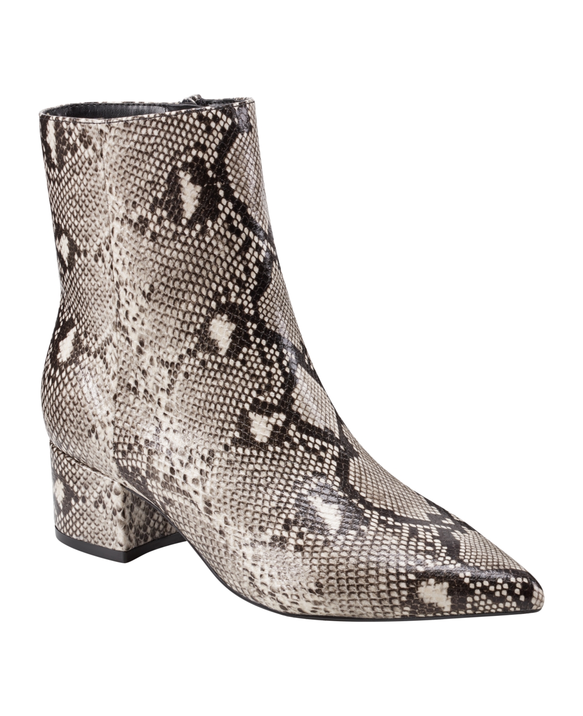 Marc Fisher Women's Gismo Block Heel Ankle Dress Booties In Black,beige  Snake Multi | ModeSens