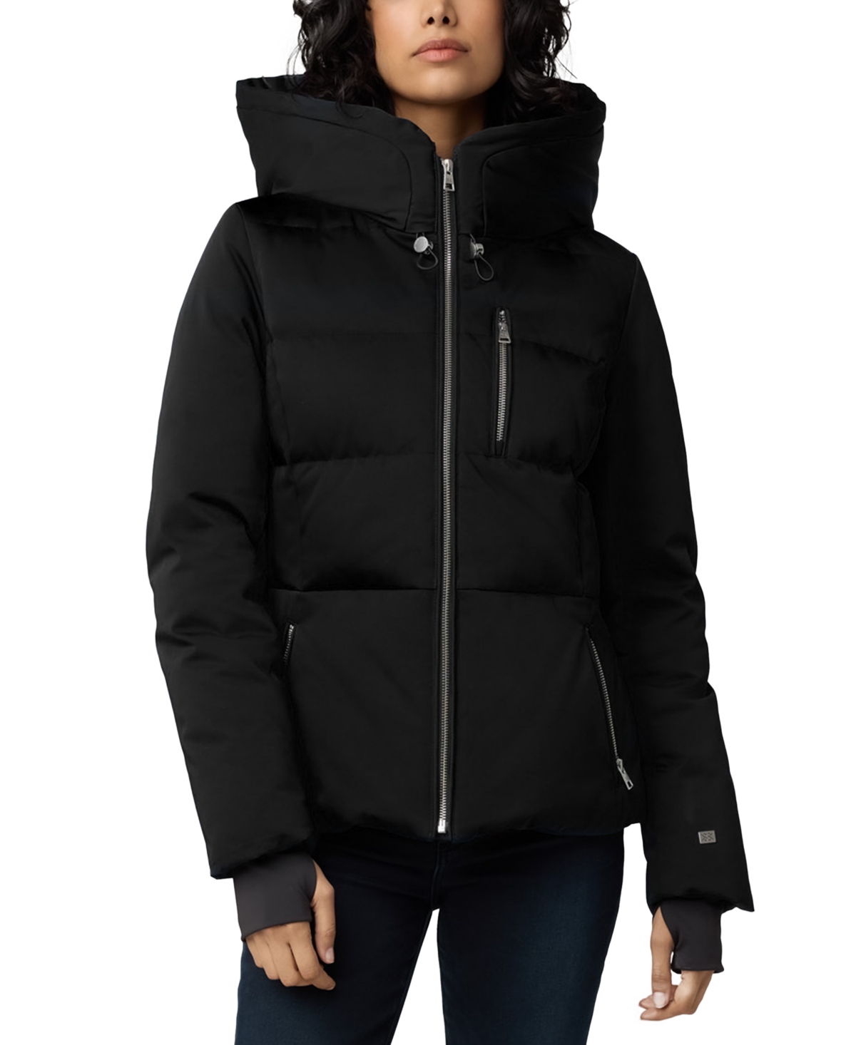 Soia & Kyo Women's Hooded Zip-front Down Puffer Coat In Black
