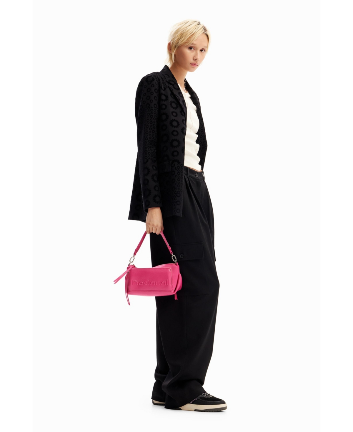 Desigual Women's Geometric flocked blazer