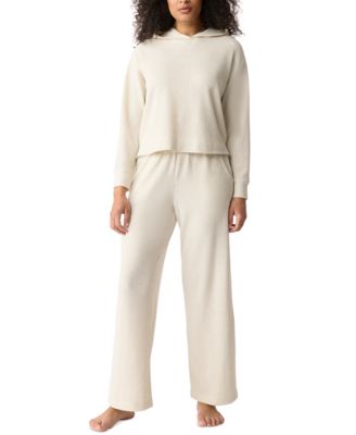 GAP - Women's 2-Pc. Hooded Brushed Waffle Pajama Set