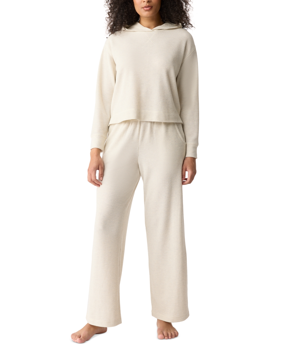 GapBody Women's 2-Pc. Hooded Brushed Waffle Pajama Set - Assorted
