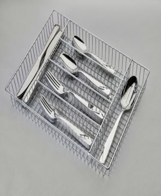 Rhoda Mirror 42 Piece Flatware Set with Wire Caddy, Service for 8 