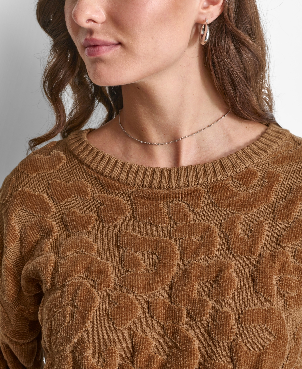 Dkny Women's Round-Neck Animal Chenille Sweater
