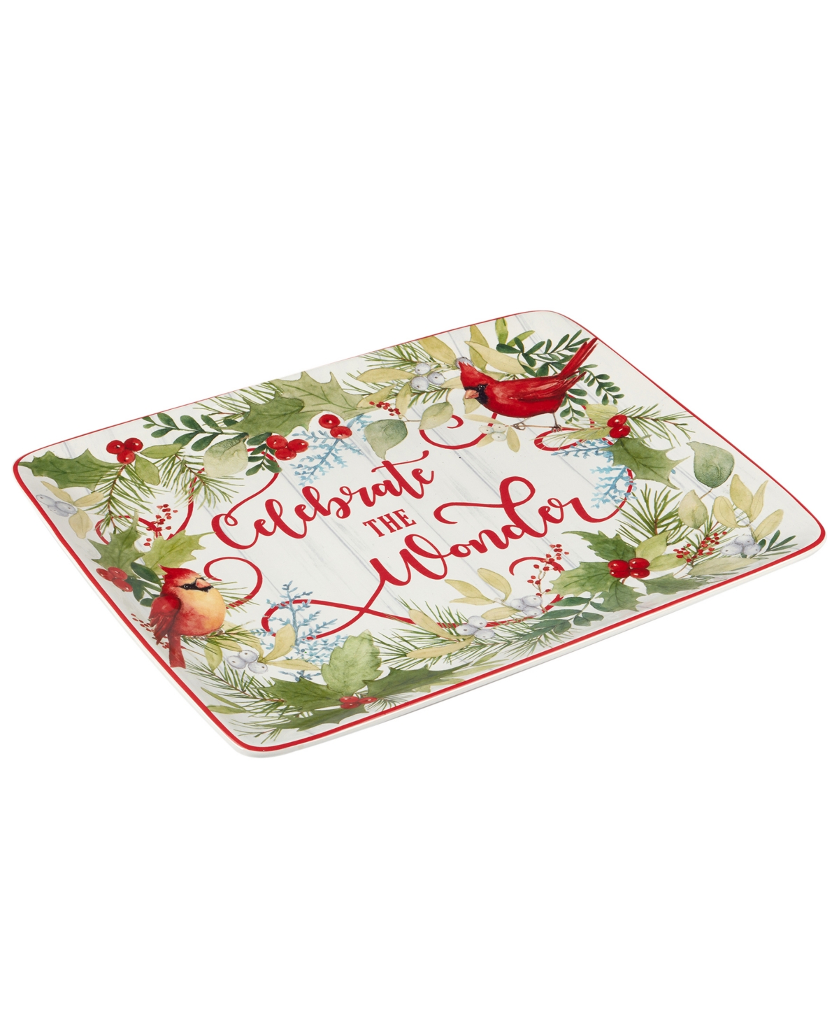 Certified International Winter Greens Rectangular Serving Platter