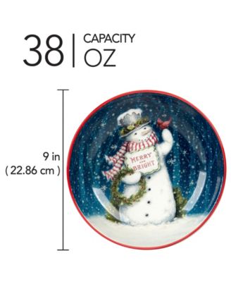 Snowman Greetings Soup Bowls, Set of 4