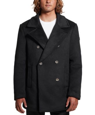 Men's Peacoat with Removable Nylon Hooded Inset