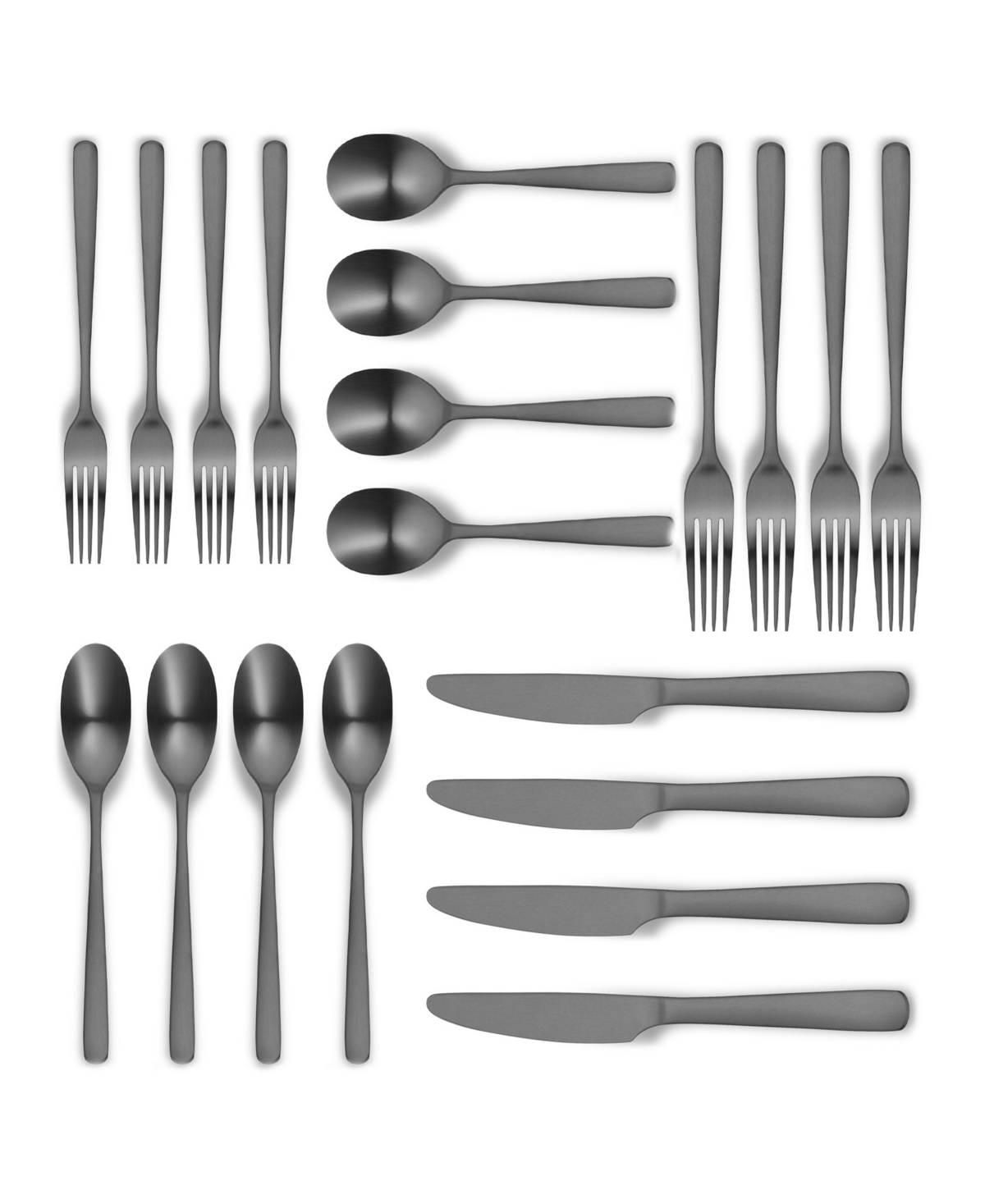 Ornative Aabbye Service For 4 20 Piece Flatware Set In Black