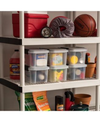 USA 6 Qt. Plastic Storage Bins with Sealed Lids, Clear Gasket Box, Airtight Containers 6Pk