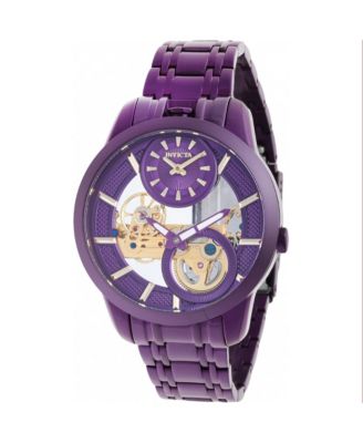 Invicta Men's 44334 Objet D Art Mechanical 2 Hand Gold, Purple