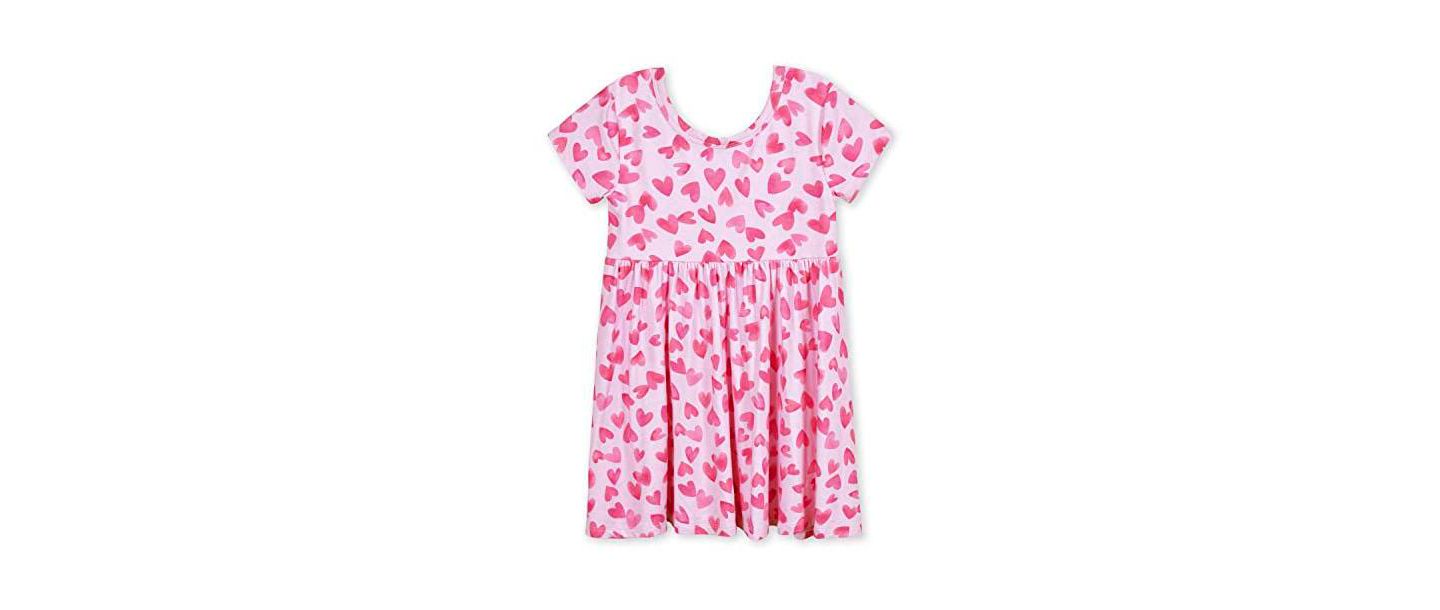 Платье Gerber Short Sleeve Twirl Dress - Shadow - 2T для девочек-малышей, цвет: Heartfelt — фото 8