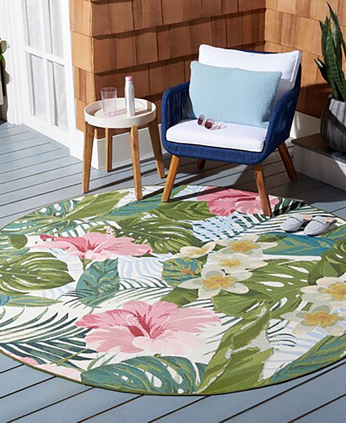 Safavieh Barbados Indoor/Outdoor BAR516X 8'x8' Area Rug -Pink