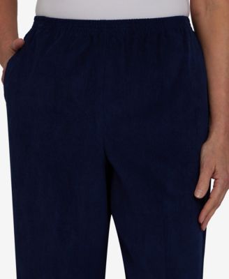 Alfred Dunner Petite Classics Pull-On Corduroy Straight Leg Pants