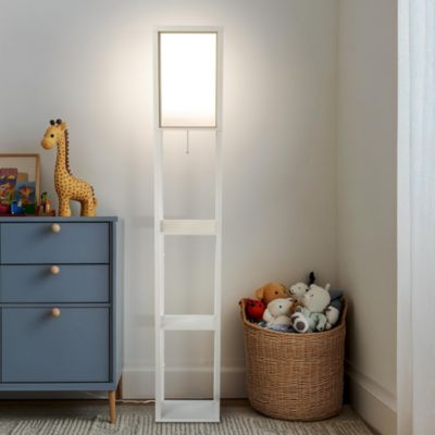 Maxwell 63" LED Shelf Column Floor Lamp with Lantern Shade