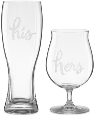 Two of a Kind His & Hers Beer Glasses, Set of 2