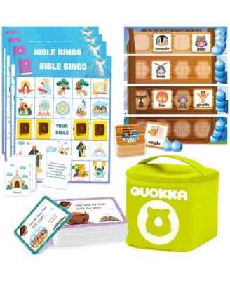 2X Set Bible Games for Kids 4-6 - Bible Bingo, Noah Ark Toy