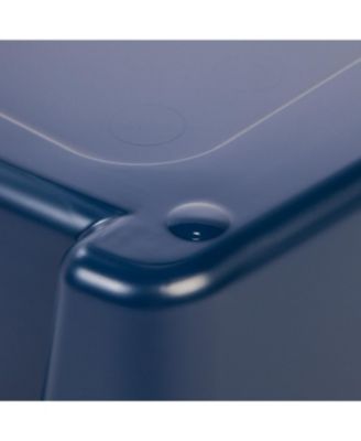 Open-Top Cat Litter Box with Shield, without Scoop, Navy