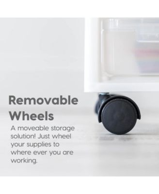 USA Fits 12" x 12" Paper, 6-Tier Scrapbook Rolling Storage Cart with Organizer Top for Papers Vinyl Tools Office Art and Craft Supplies Yarn Black Frame with 6 Clear Cases Built in Handle Wheels