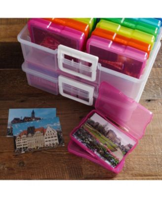 IRIS 2 Pack Extra Large 4" x 6" Photo and Embellishment Craft Keeper with 16 cases, Multicolored