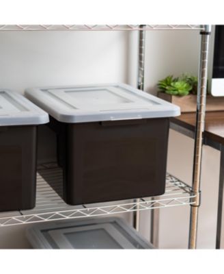 35 Qt. 1Pack File Box File Organizer Plastic File Box for Letter/Legal File, BPA-Free Plastic Storage Bin Tote Organizer with Latching Lid