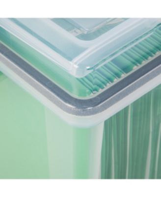 USA 19 Qt. WEATHERPRO Plastic Office Storage Portable Letter Size File Box with Organizer-Lid and Seal and Secure Latching Buckles, Clear