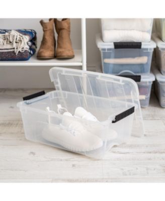 12.95qt Clear View Plastic Storage Bin with Lid and Secure Latching Buckles