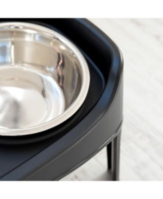Large Pet Plastic Elevated Feeder, Black