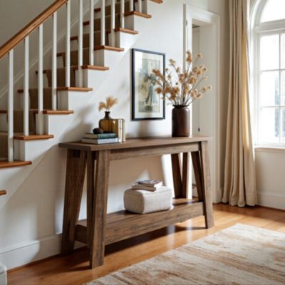 Farmhouse Entryway Table, 2-Tier Narrow Console Table Behind The Couch, Entryway Furniture