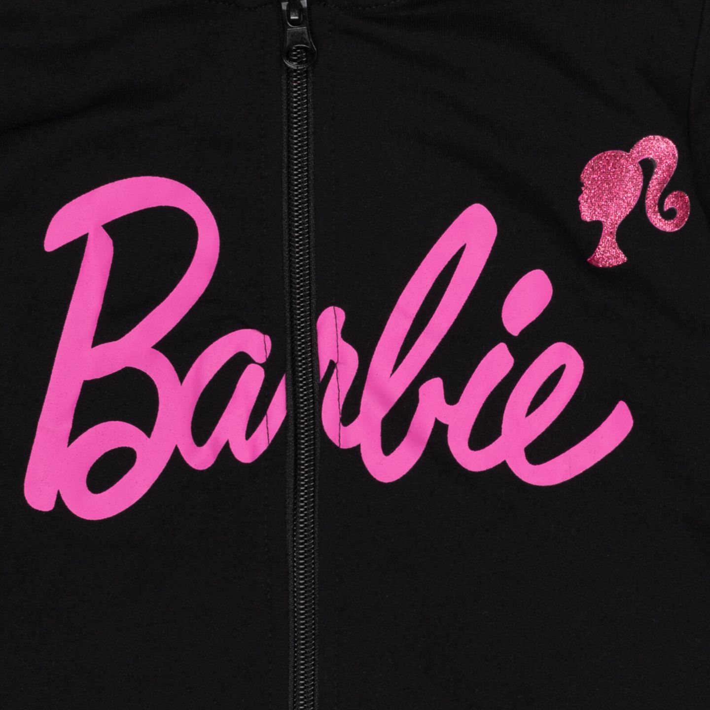 Худи Barbie Zip-Up для девочек, цвет: Чёрный розовый — фото 6