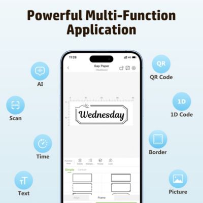 Label Maker Machine with Tape, P21-A Portable Bluetooth Label Printer, Wireless Built-in Cutter Sticker Maker Mini Label Makers with Multiple Templates for Organizing Storage Office Home, Green