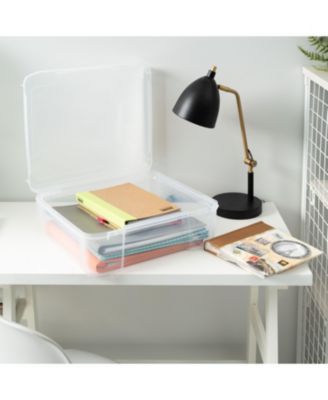 USA Fits 12" x 12" Paper Thick Portable Plastic Scrapbook Project Case with Built-in Handle