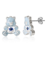 Care Bears Grumpy Bear 3D Stud Earrings - Silver tone, blue