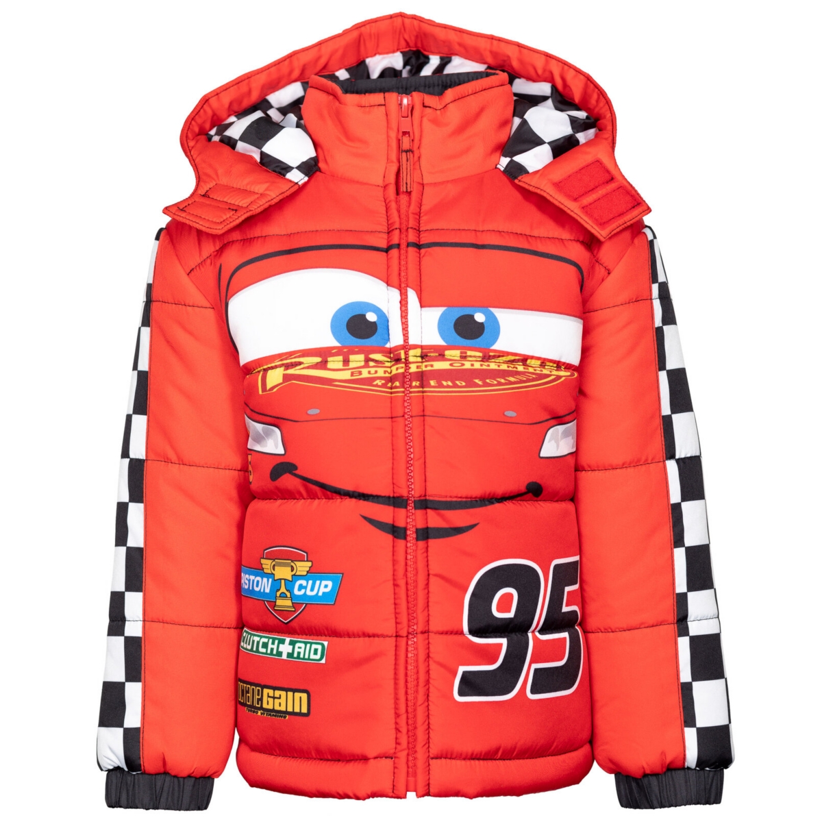 Cars Pixar Lightning McQueen Zip Up Winter Coat Puffer Jacket