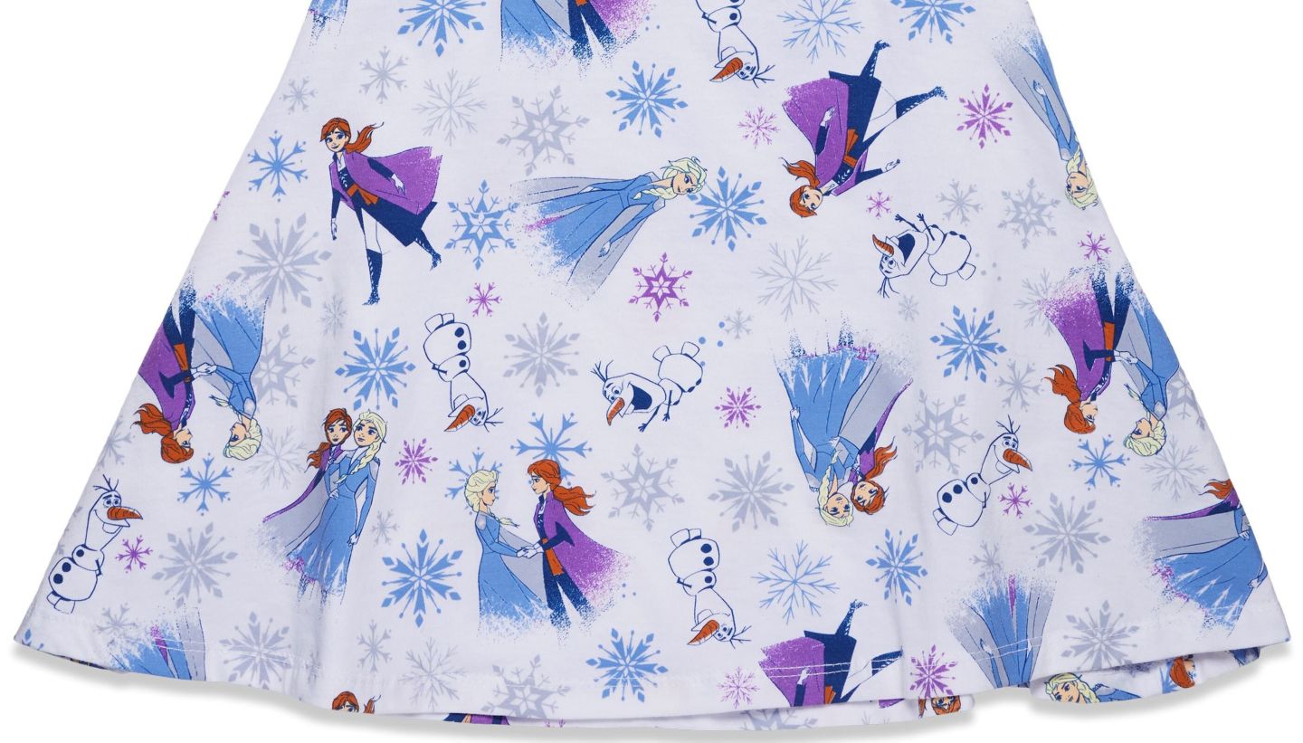 Платье Frozen Disney Elsa Princess Anna Olaf Christmas Skater Dress to для девочек-малышей, цвет: Белый / Фиолетовый — фото 6