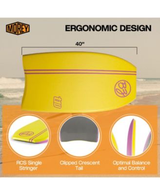 T-10 40" Bodyboard, Clipped Crescent Tail Body Board with HDPE Slick PE Core, 8lb Green Cell Deck for Surfing Beach