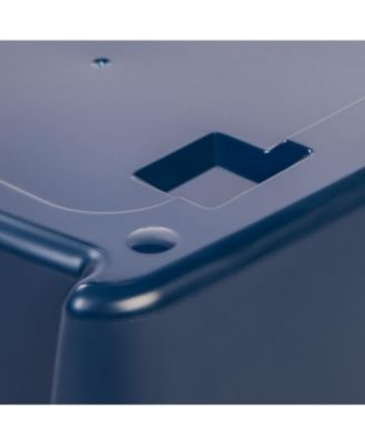 Large Enclosed Hooded Litter Box with Front Door Flap and Scoop, Entry Gate for Privacy and Keeping Litter Inside, Blue