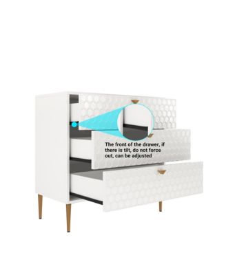 32"Tall 3-Drawer Storage Cabinet Dresser Chest