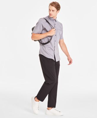 Men's Short-Sleeve Modern Stretch Dobby Shirt, Created for Macy's 