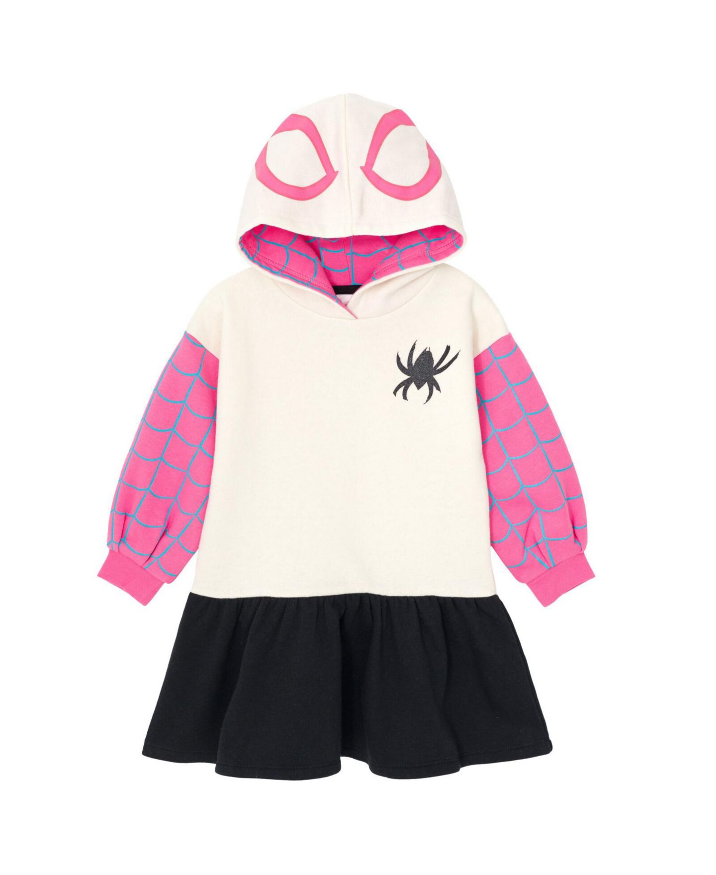 Платье Spider-Man Spider-Gwen Ghost Spider Fleece Skater Dress to для девочек-малышей, цвет: Белый — фото 1