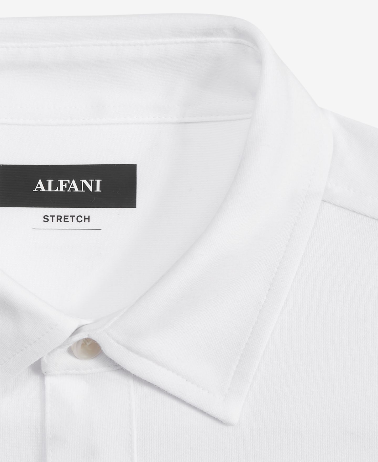 Мужская рубашка Alfani Classic-Fit Heathered Jersey-Knit Button-Down, цвет: Яркий белый — фото 2