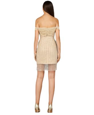 Women's Off Shoulder Fringe Wrap Dress