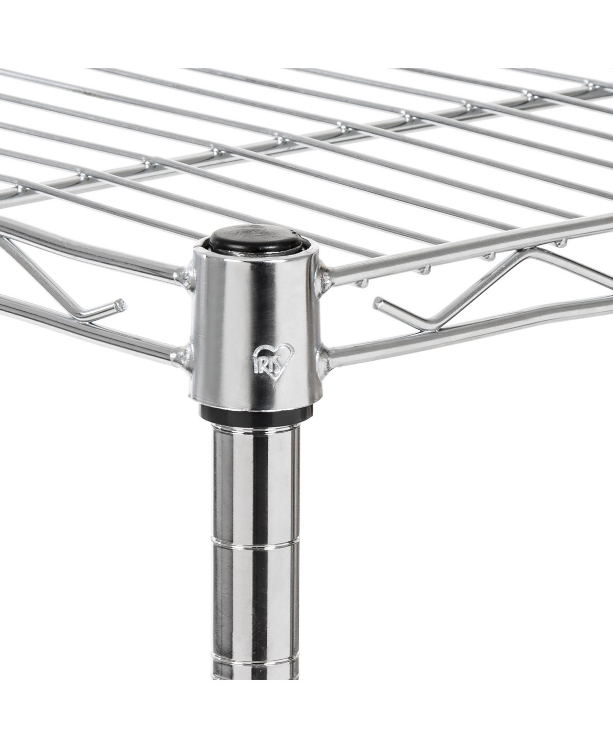 Iris Usa 4 Tier Heavy Duty Steel Wire Storage Shelving with Removable Casters Up to 1200lbs Loading Capacity,- Silver