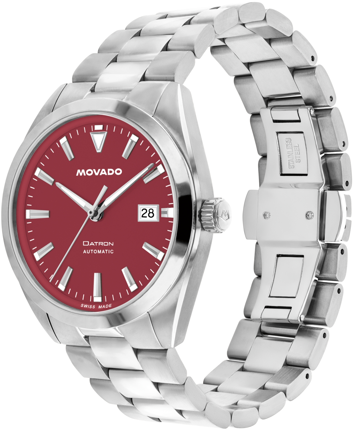 Movado Men's Datron Swiss Automatic Stainless Steel Watch 40mm In Silver-tone