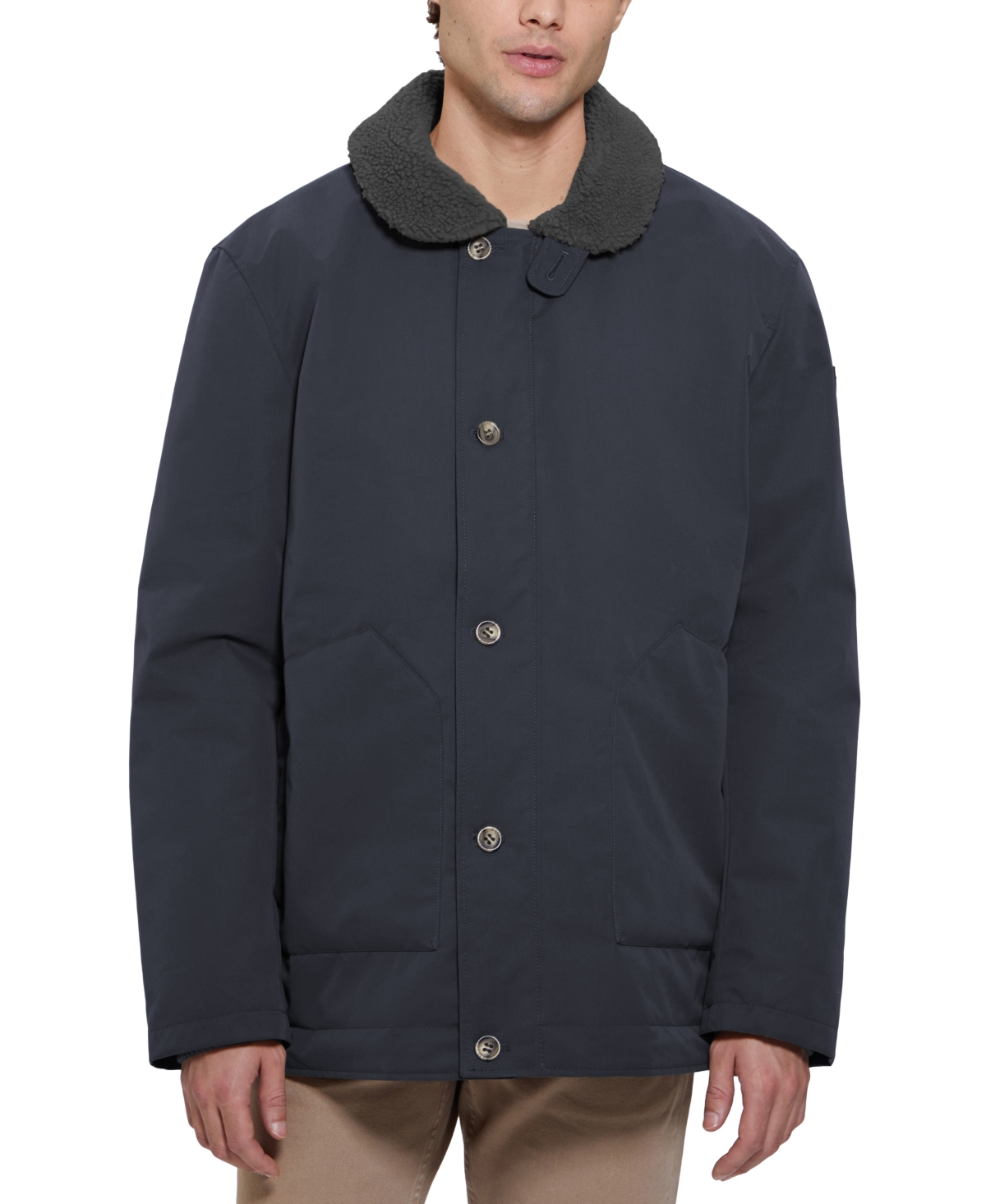 GUESS MEN'S SHERPA LINED COACH JACKET 