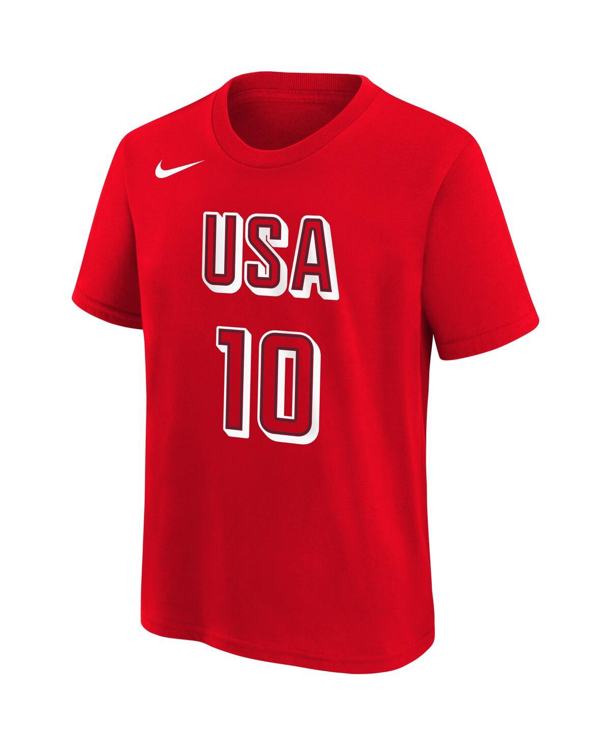 Nike Big Boys and Girls Breanna StewartUsa Basketball 2024 Summer Olympics Name Number T-Shirt - Red